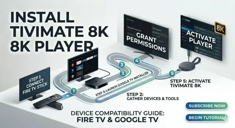 How to Install IPTV TiviMate 8K Player on Amazon Firestick Android TV Google TV Chrome Cast